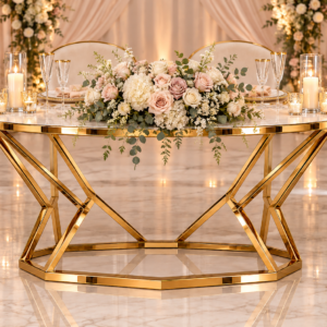 Gold Geometric Sweetheart Table