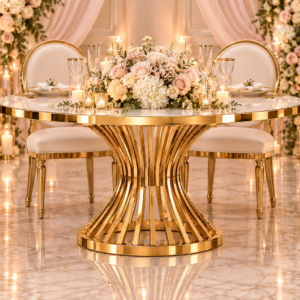 Gold Pedestal Sweetheart Table