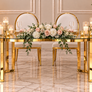 Gold Serpentine Sweetheart Table