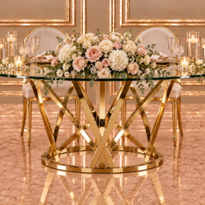 Gold X-Frame Sweetheart Table