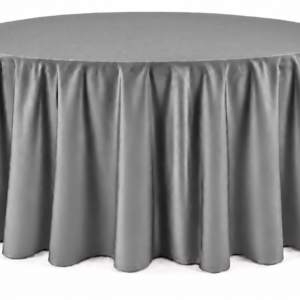 Gray Floor-Length Round Tablecloth