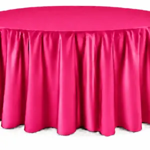 Hot Pink Floor-Length Round Tablecloth