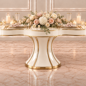 Ivory & Gold Sculptural Sweetheart Table