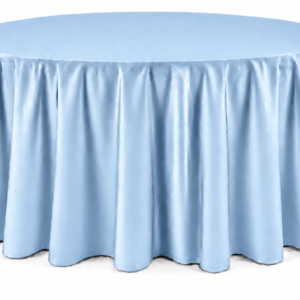Light Blue Floor-Length Round Tablecloth