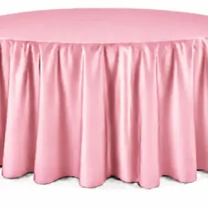 Light Pink Floor-Length Round Tablecloth