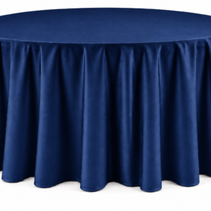 Navy Blue Floor-Length Round Tablecloth