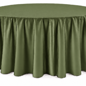Olive Green Floor-Length Round Tablecloth