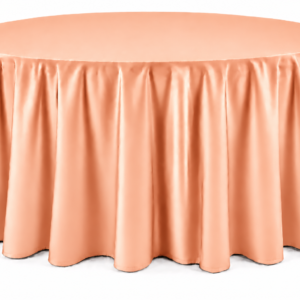Peach Floor-Length Round Tablecloth