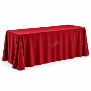 Red Rectangular Floor-Length Tablecloth