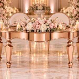 Rose Gold Sweetheart Table