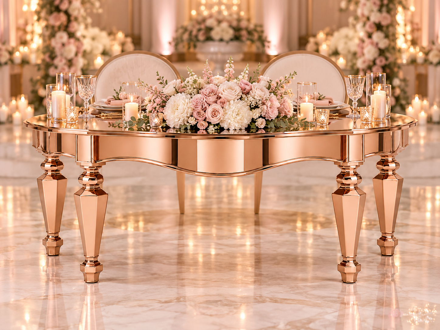Rose Gold Sweetheart Table