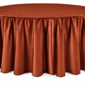 Rust Floor-Length Round Tablecloth