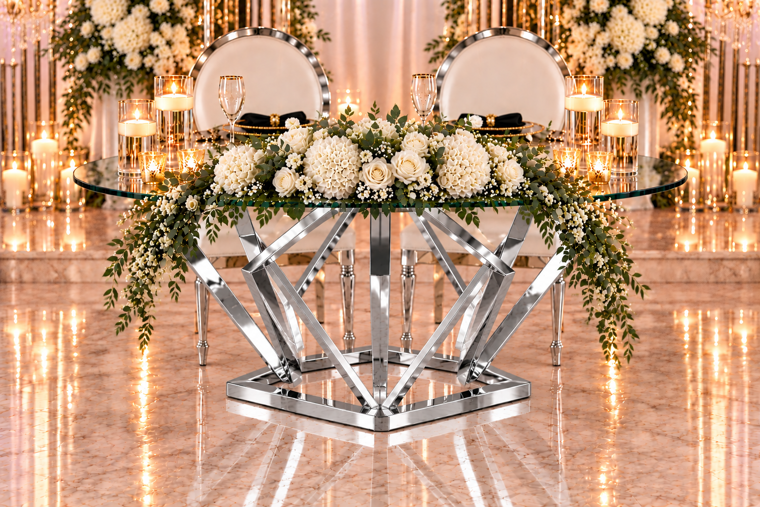Clear Diamond Sweetheart Table - Image 7
