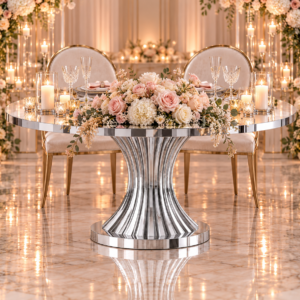 Silver Pedestal Sweetheart Table