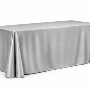 Silver Rectangular Floor-Length Tablecloth