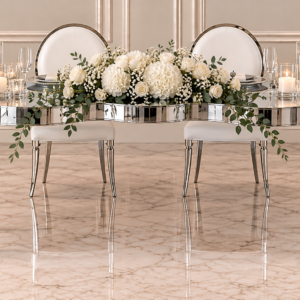 Silver Serpentine Sweetheart Table