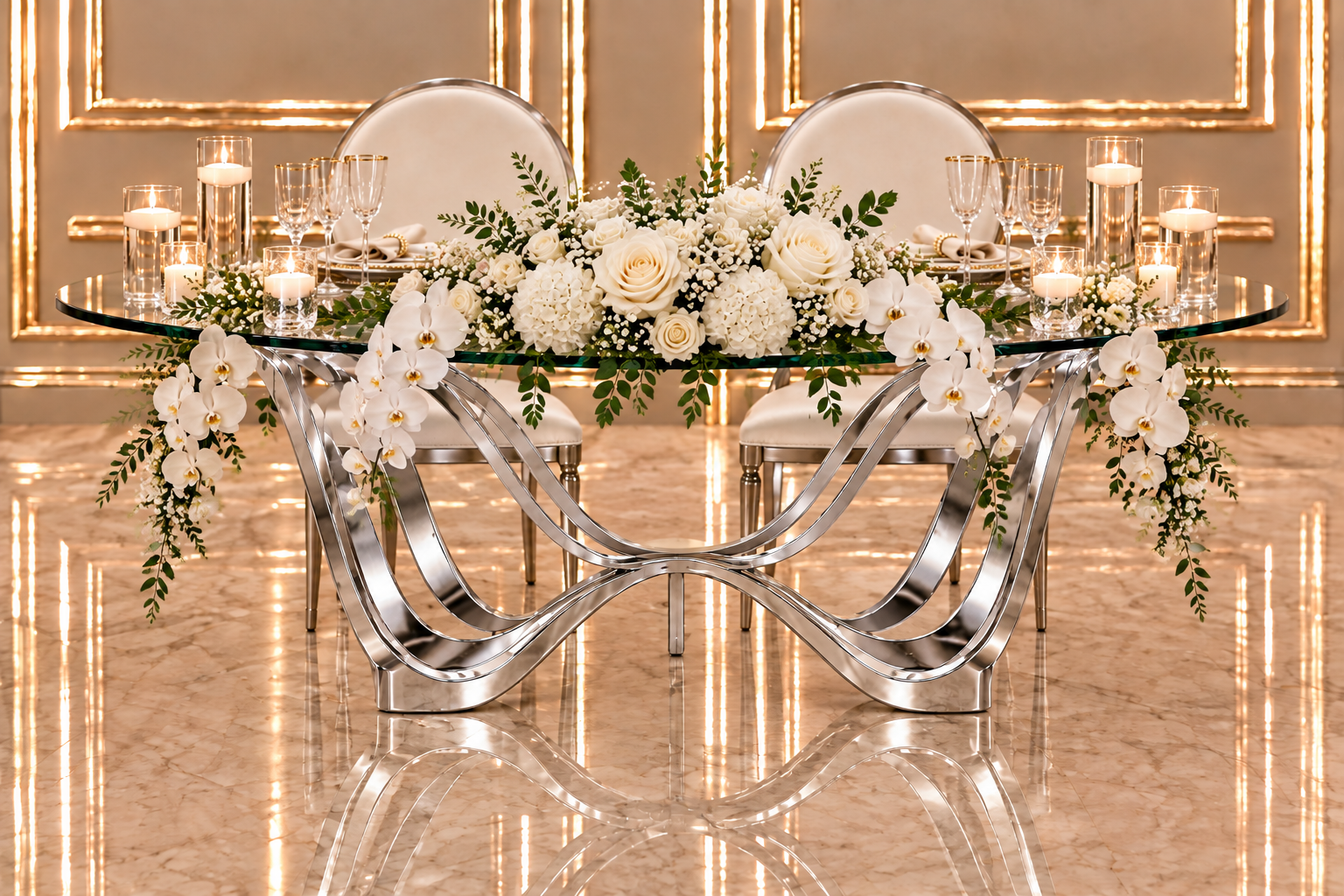 White Wave Sweetheart Table - Image 3
