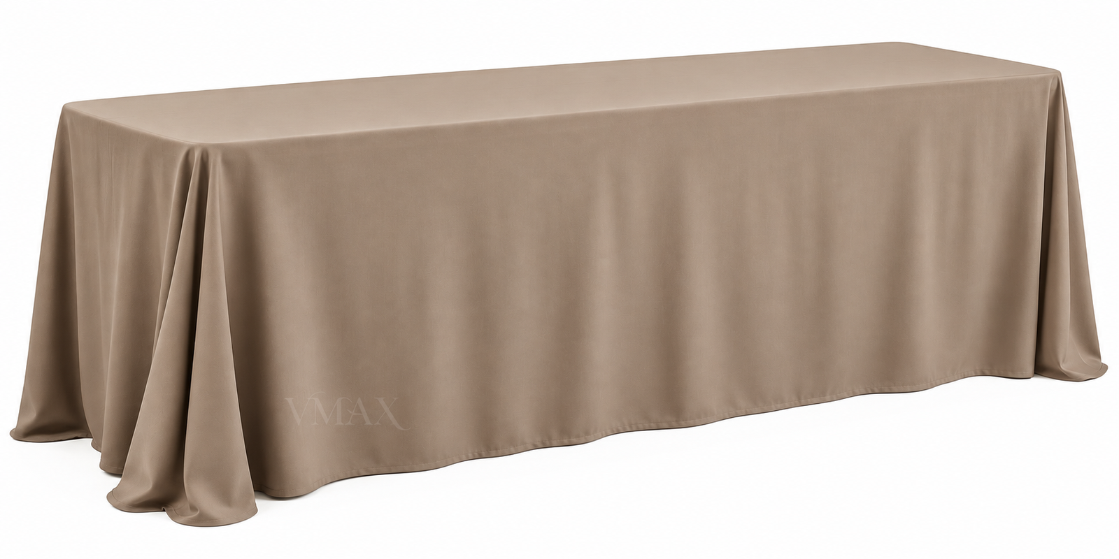 Taupe Rectangular Floor-Length Tablecloth