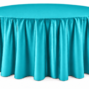 Turquoise Floor-Length Round Tablecloth