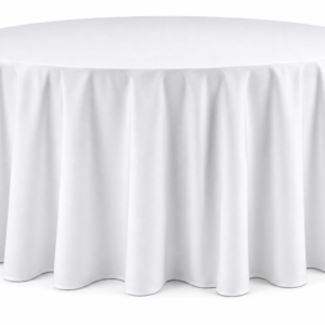 White Floor-Length Round Tablecloth