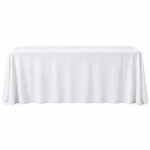 White Rectangular Floor-Length Tablecloth