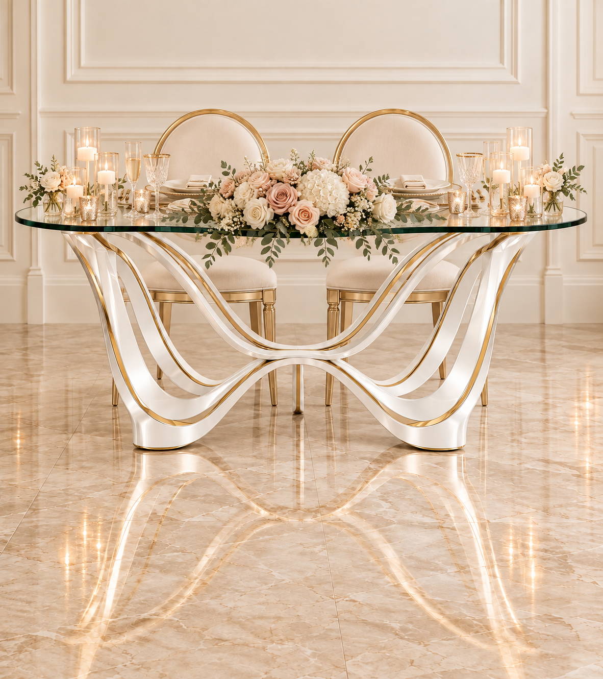 White Wave Sweetheart Table